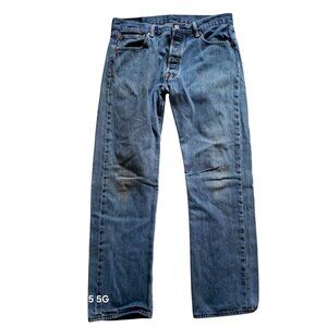 Levis 501 Vtg Original Fit Button-Fly Mens Jeans W34 L30 Medium Wash Denim Y2K